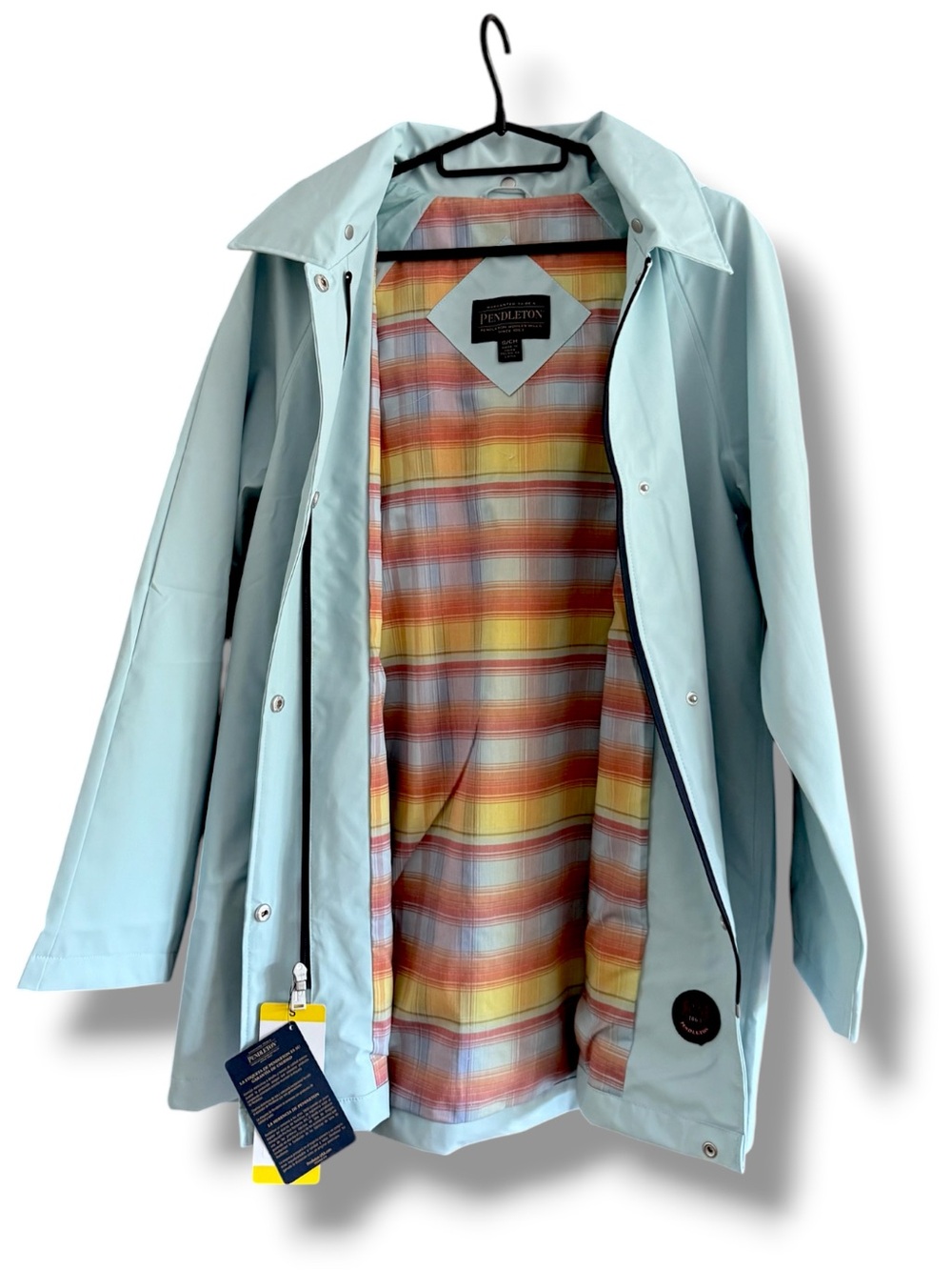 Pendleton Womens’ Lightweight Rain Slicker / Jacket Detachable Hood